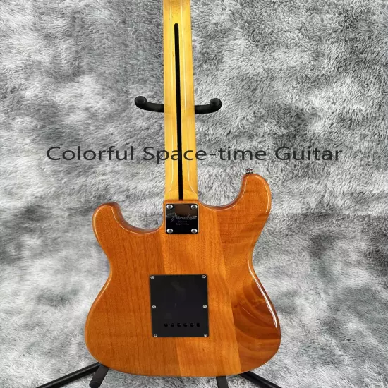 ST Custom Solid Brown Electric Guitar Maple Fretboard Maple Neck High Quality