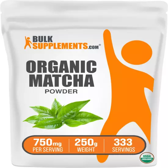 BulkSupplements Organic Matcha Green Tea Powder - Pure Vegan Unsweetened