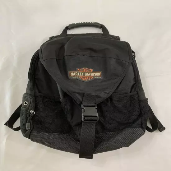 Harley Davidson Black Motorcycle Backpack with Helmet & Padded Laptop Pockets