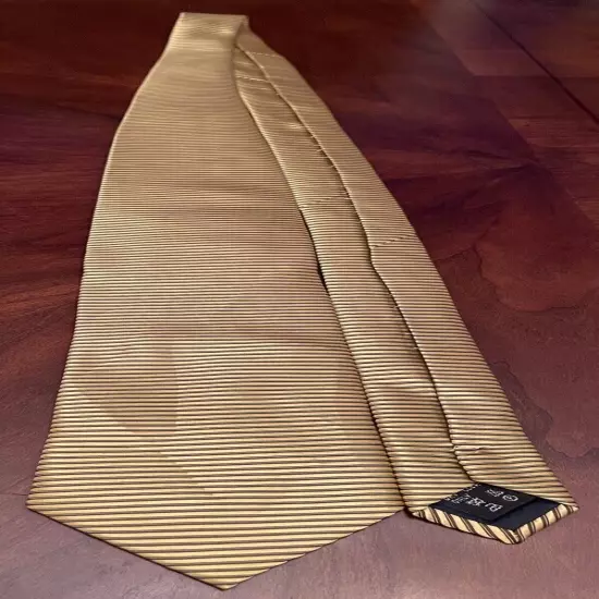 Firenze Gold Black 100% Silk Men’s Neck Tie Made In Italy