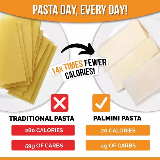 Palmini Lasagna Noodles | Low-Carb Pasta Low-Calorie Hearts of Palm Pasta | K...