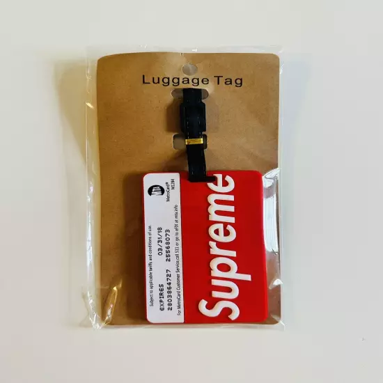 Supreme New York Box Logo Bogo Red MTA Card Holder Key Travel Luggage Tag