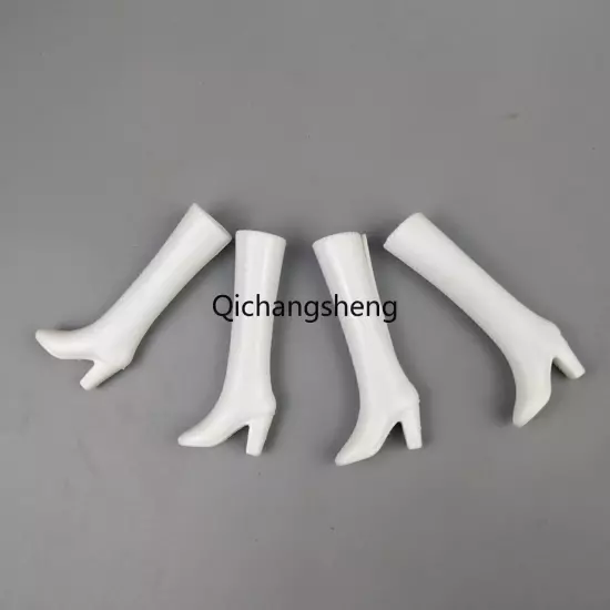 2Pairs White High Heel 1/6 Doll Shoes Boots Sandals For 11.5" Doll Toy Shoes