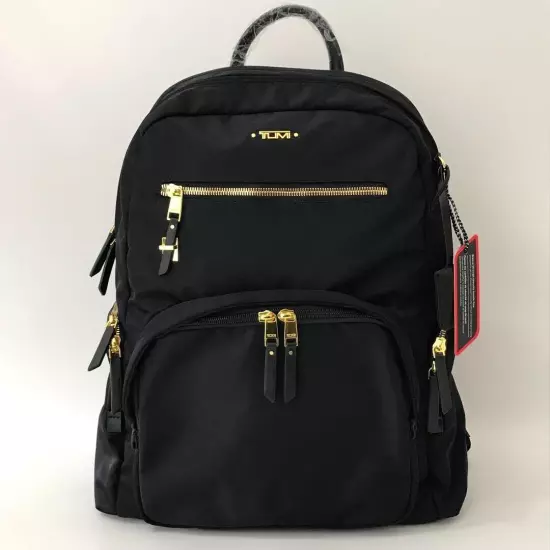 TUMI Voyageur Backpack Carson Ladies Black Nylon & Leather Bag Casual Outlet