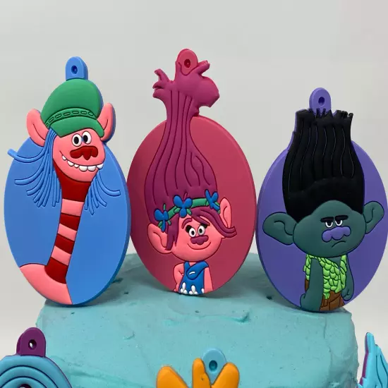 Trolls Birthday Cake Toppers Set Brand New Featuring DJ Suki