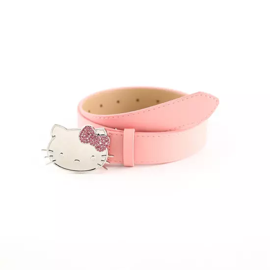 105cm Hello Kitty Belt Pink Rhinestone Sanrio Girly Cartoon Pu Leather Belt