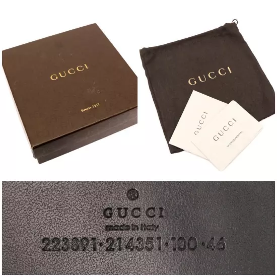 GUCCI Sima 100cm 5cm Width 4cm Black Belt Male