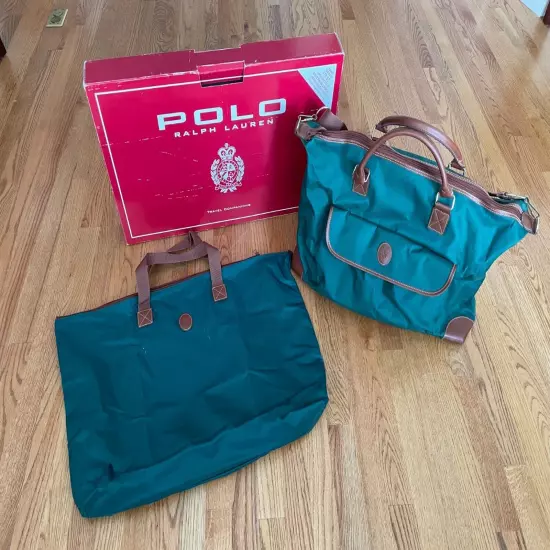 Vintage Polo Ralph Lauren Travel Companions Set of Duffel Bag & Foldable Carryon