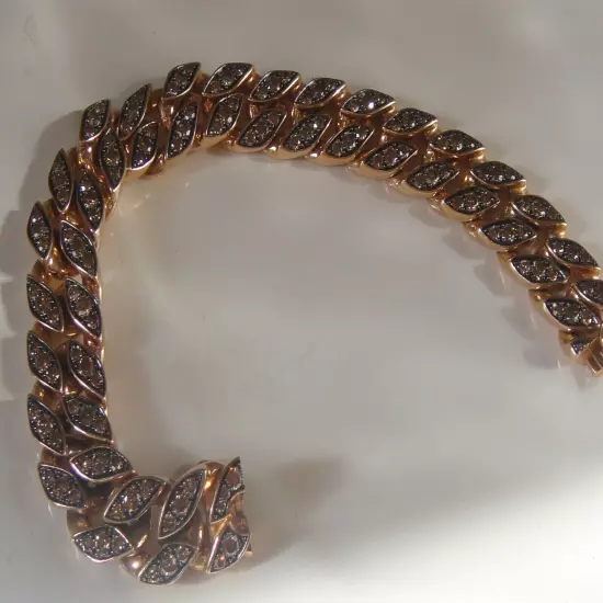 $42,500 DAVID YURMAN 18K ROSE GOLD MENS 10tcw COGNAC DIAMOND BRACELET