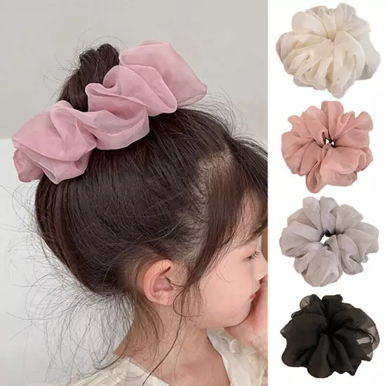 Organza Hair Scrunchies Rubber Band Soft Elastic Hair Ring Ponytail Holder Tie