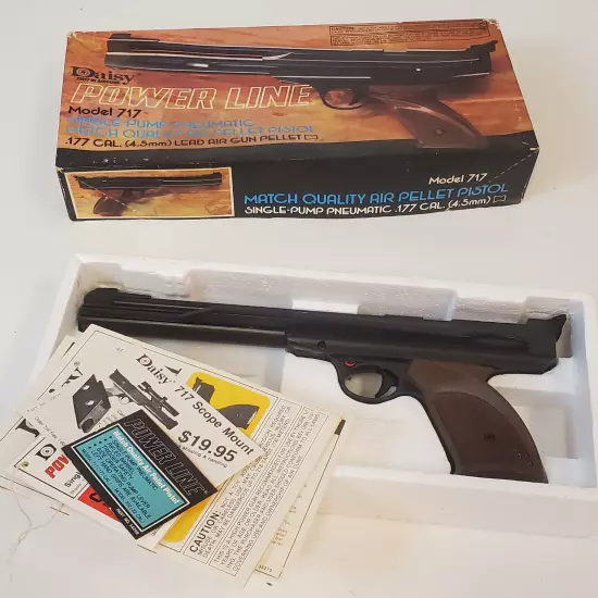 Vintage Daisy Powerline 717 Accurate Target Pistol .177 Single-Stroke Pneumatic