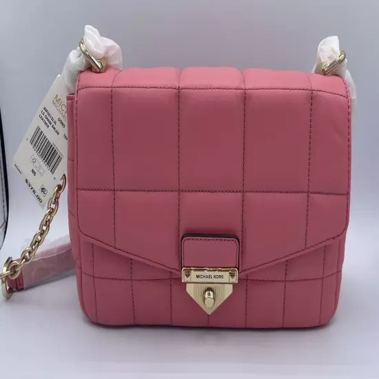 Michael Kors Ladies Soho Small Quilted Leather Shoulder Bag Tea Rose NWTS