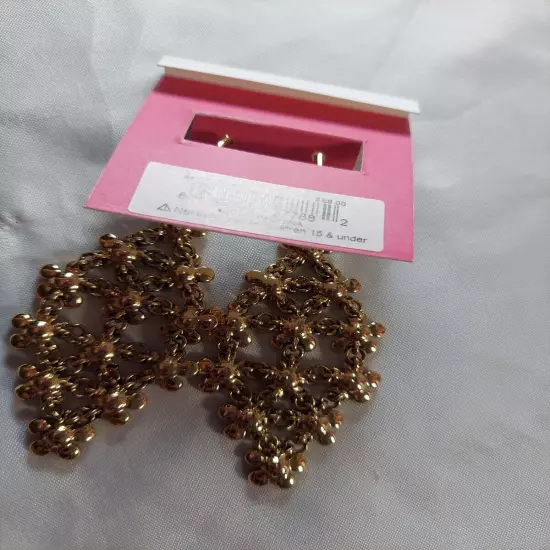 NWT Betsey Johnson Gold with Colorful Gemstones Earrings