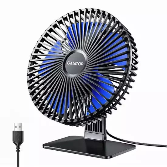 GAIATOP Portable USB Desk Fan-Adjustable Cooling with 4 Speed Modes Home Office