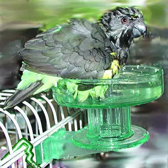 Quick Lock Bird Cage Bath for Lovebirds, Canaries, Finches, Parakeets, and Cocka