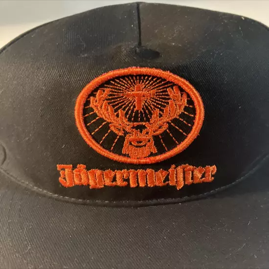 Jagermeister Baseball Cap Hat Black Orange One Size Fits All Snapback Adjustable