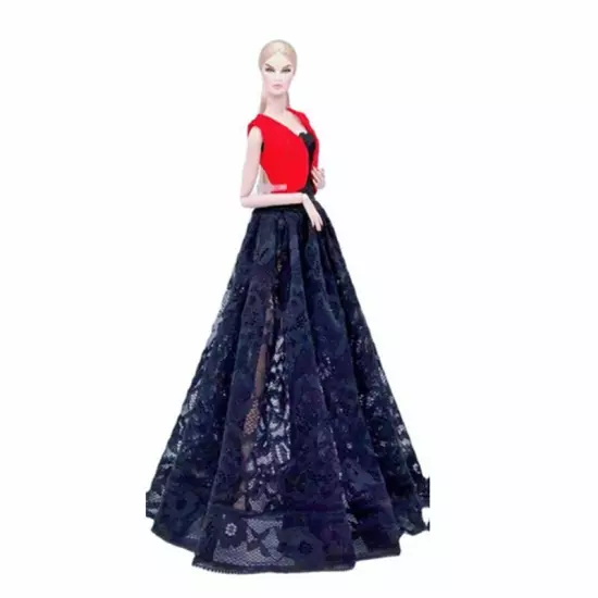 Black Style 1/6 Doll Clothes Handmade Wedding Dress 11.5" Dolls Outfits Gown Toy