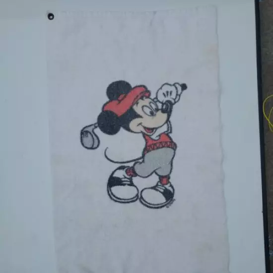 Vintage Disney Golf Towel Mickey Mouse Putting Towel Tee Towel