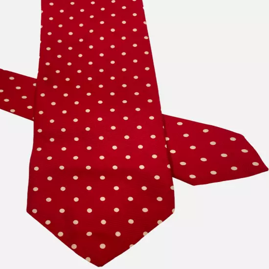 John Comfort London England Red Polka Dot Necktie Silk Tie Men's 3.2" x 60"