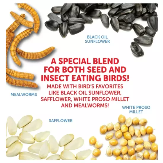 Pennington Select Birder's Mealworm Blend Dry Wild Bird Seed and Feed 40 lb. Bag