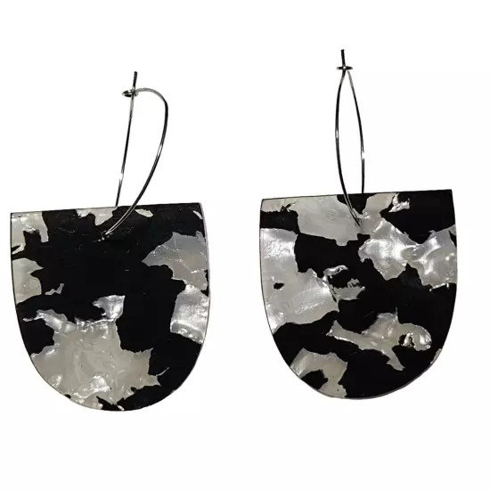 Handmade Acrylic Art Deco Cow Print Dangle Earrings Statement Fashion Jewelry