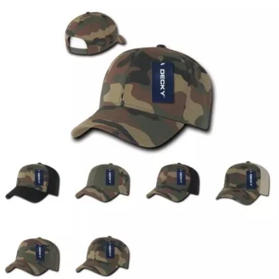 1 Dozen Decky Cotton Camouflage Baseball Hats Caps Snapback Wholesale Lot