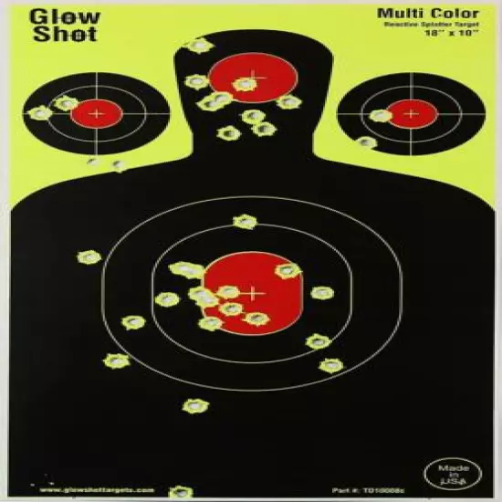 GLOWING Shooting Targets Reactive Splatter Range Paper Target Shoot Rifle 50pack