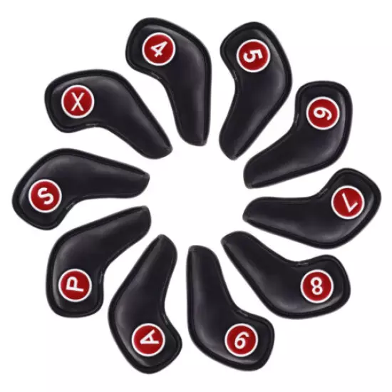 Magnetic 10pcs RH/LH PU Golf Iron Headcovers for Taylormade Callaway Titleist