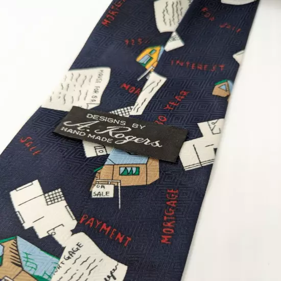 Realtor Tie By A Rogers Men's Necktie House For Sale Mortgage Handmade Polyester