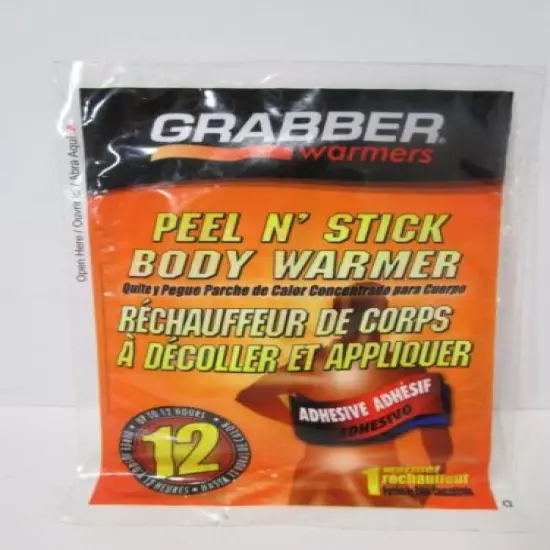 PACK of 8 - Grabber Warmers PEEL 'N STICK 12 hour Body Warmer -FREE US SHIPPING!