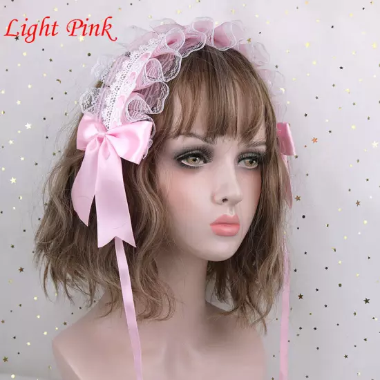 Lolita Lace Hair Hoop Women Girl Cosplay Headband Women Bowknot Hair Accessory