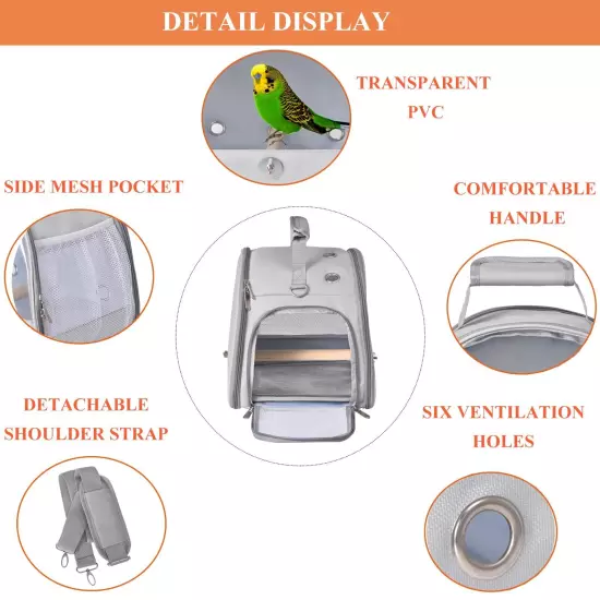 Bird Carrier Travel Cage with Stand, Small Bird Travel Carrier for Parrot wit...