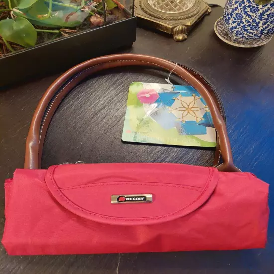 NEW! Delsey On The Go Red Folding Medium-sized Shopper