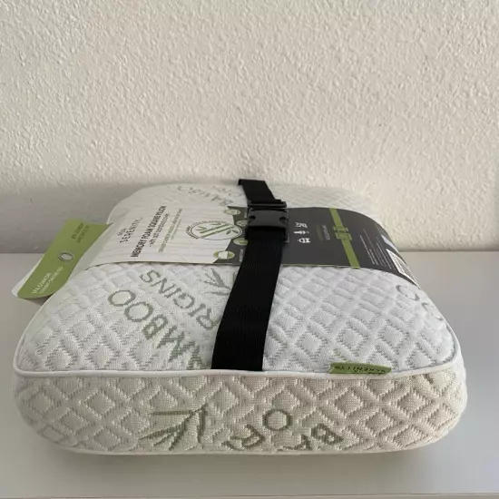 Pur Serenity Memory Foam Square Pillow w/ Soft Bamboo Cover Hypo-Allergenic NEW!