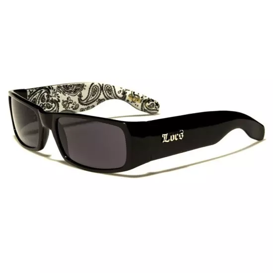 Locs Sunglasses - Og Wrap Around Frame / Square Lens - Bandanna Print UV 400