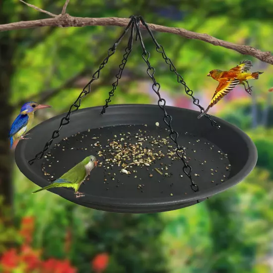 Large Hanging Bird Bath Tray Outdoor Wild Birds Feeder for Garden,Yard and Patio