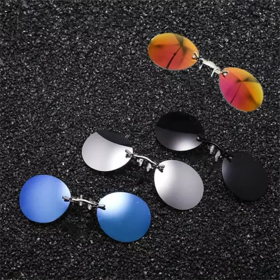 Clip On Nose Glasses Round Rimless Morpheus Sunglasses Mini Frameless Eyeglasses