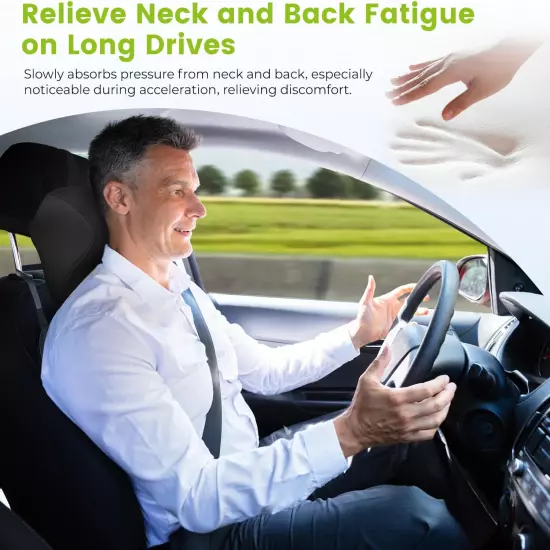 Back Support Lumbar Support for Car & Car Neck Pillow Kit for Driving Fatigue Re