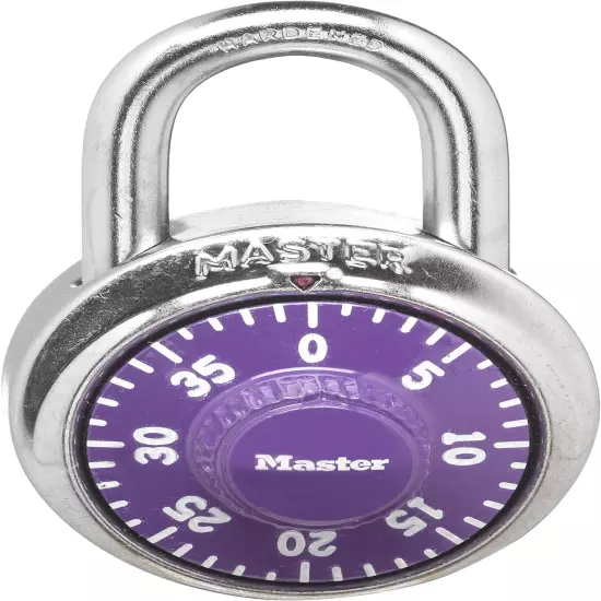 Purple Combination Locker Lock, 3-Digit Combo Padlock for Gym and School Lockers