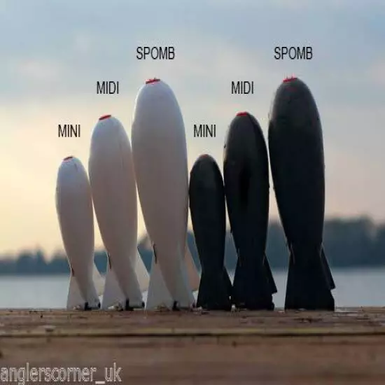 The Spomb / Spod Bomb Bait Rocket / Mini Midi Std White & Black / Carp Fishing