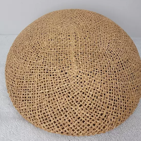 TLS Classic Newsboy Cap Mens Tan Woven Straw Unisex Casual Golf Tennis SIZE M