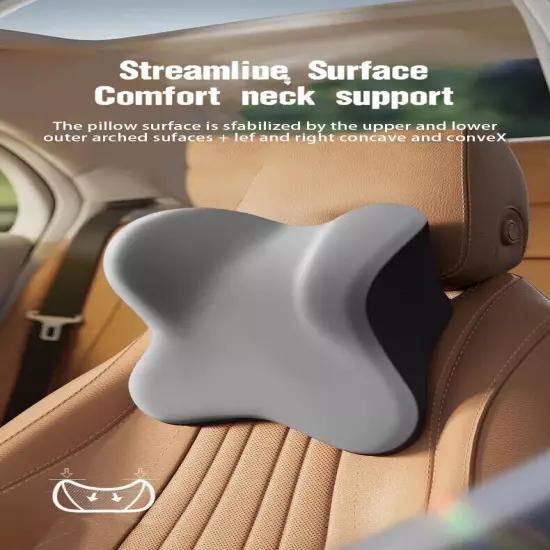 Car Headrest Lumbar Support Memory Foam Cushion Backrest Car Neck Pillow