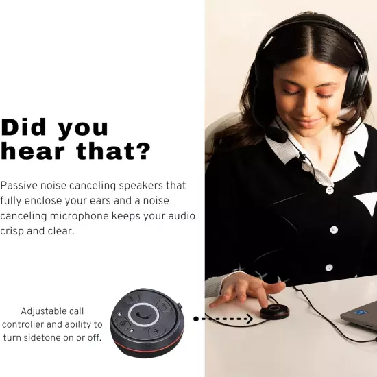 D722U Noise Reducing USB Wired Work from Home Headset | Compatible with Computer