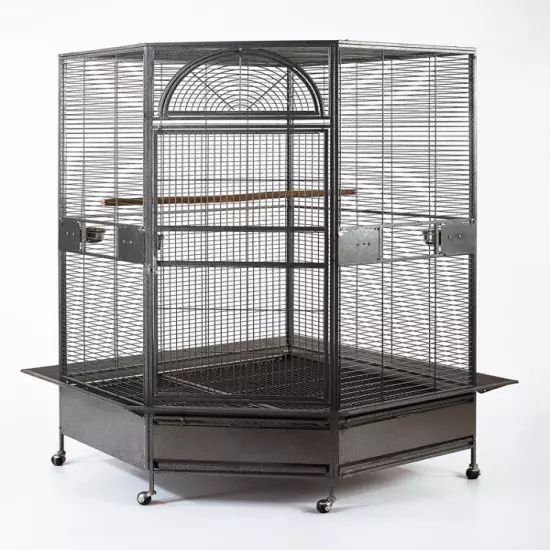 XL Parrot Escape Jumbo Corner Bird Aviary Cage H73" Macaws Parrot Cockatiels