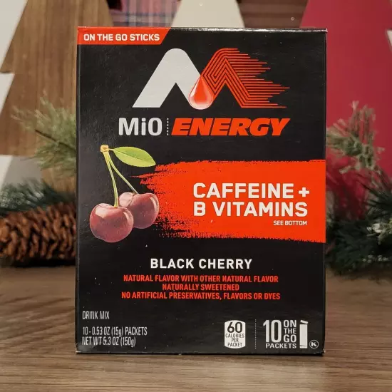 40 Box Mio Energy, 10 Packets Black Cherry Caffeine B Vitamin On The Go Bb 5/21