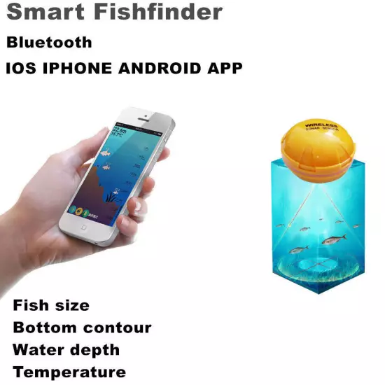 Smart Wireless Fish Finder Remote Sonar Sensor Fishing Detector Phone Visual 