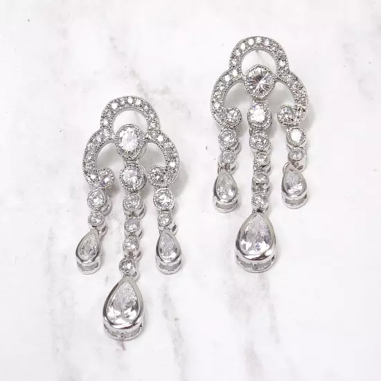 Sparkling Crystal Chandelier Earrings in a Vintage Victorian Inspired Design New