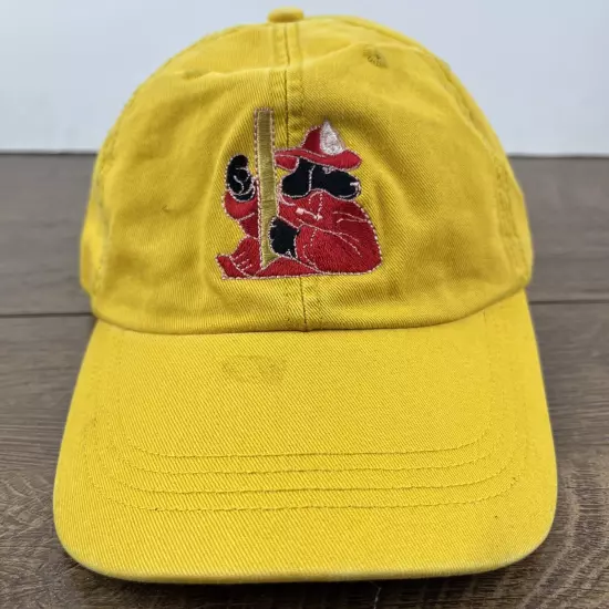 Firedog Hat Firedog Yellow Hat Adjustable Adult Size Hat Yellow Cap