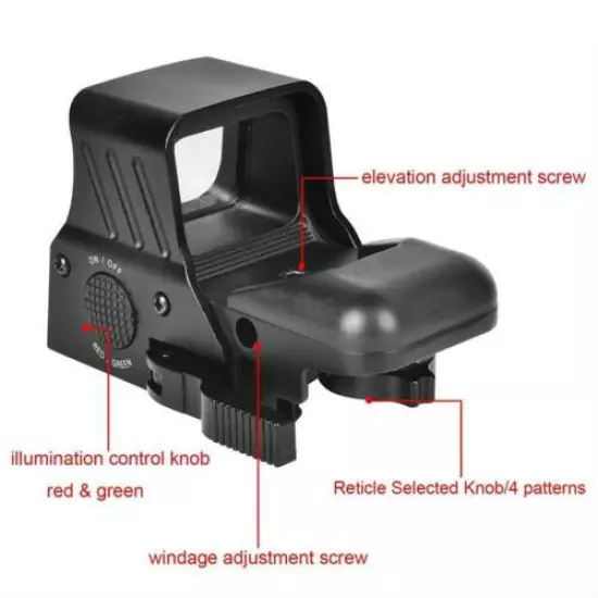 Red Green Dot Sight 4 Reticles Reflex Sight w/ Quick Detach Mount 20mm Rai