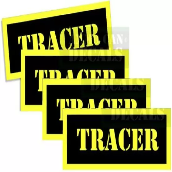 TRACER Ammo Can Labels Ammunition Ammo Can Decals 4 pack YELLOW MINI .05" x 1.5"